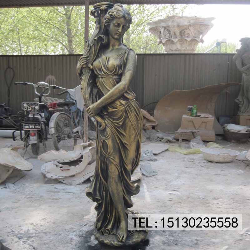 銅雕西方女神像自由女神音樂人物
