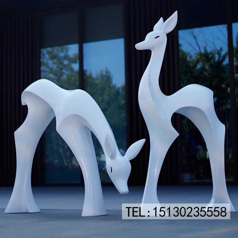 玻璃鋼抽象鏤空鹿雕塑廣場酒店公園裝飾